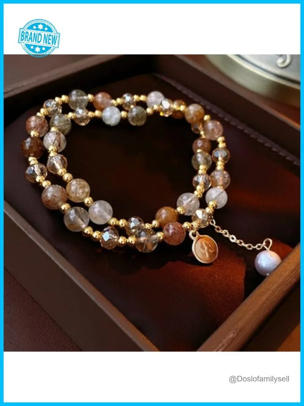 Pearl Quartz Stretch Bracelets Gold Layered Stacking Bracelets
